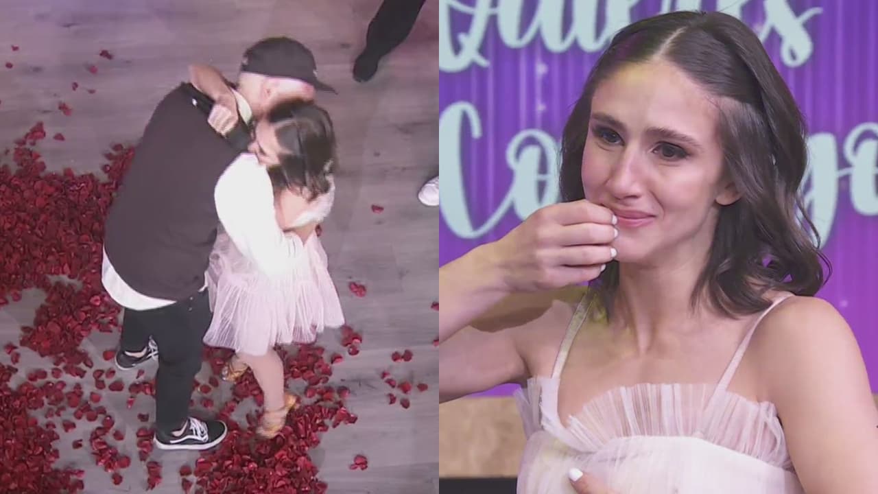 Así le propusieron matrimonio a Nashla Aguilar.