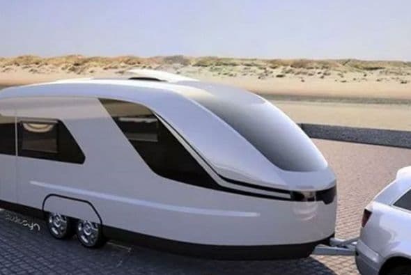 La forma de cono del vehículo, construido con fibra de vidrio, permite que tenga un diseño aerodinámico. (Foto: Knaus Tabbert)