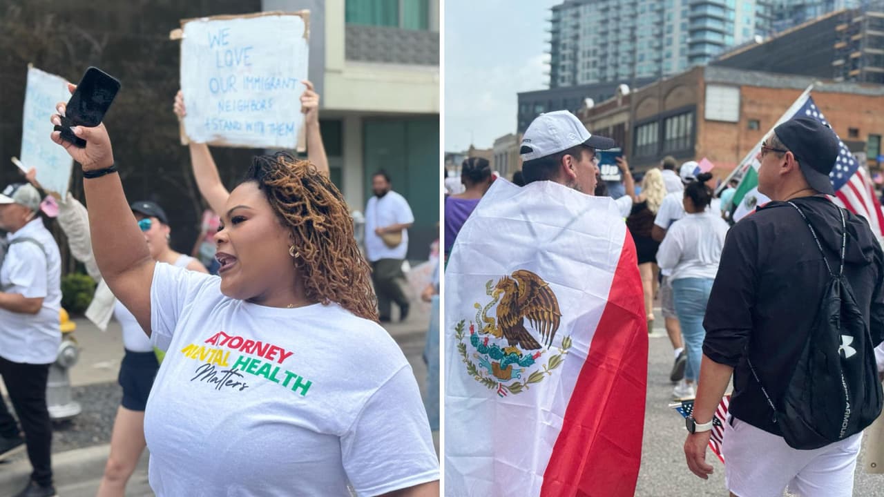 Este domingo 30 de marzo,
<b>miles de personas recorrieron con banderas y consignas de esperanza las calles del centro de Dallas en la “Mega Marcha 2025”</b>, una movilización organizada por la Liga de Ciudadanos Latinoamericanos Unidos (LULAC) y otras organizaciones comunitarias. El evento, que tenía como objetivo
<b>exigir una reforma migratoria bipartidista y el despido de un fiscal de ICE acusado de comentarios racistas</b>, culminó sin contratiempos frente al Ayuntamiento de la ciudad, donde líderes comunitarios y políticos dirigieron mensajes a la multitud.