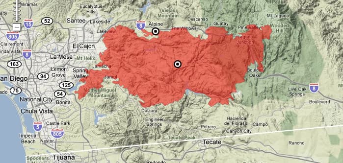 <b>Laguna</b>, septiembre de 1970
<br>175,425 acres
<br>Condado San Diego
<br>Líneas de electricidad.
