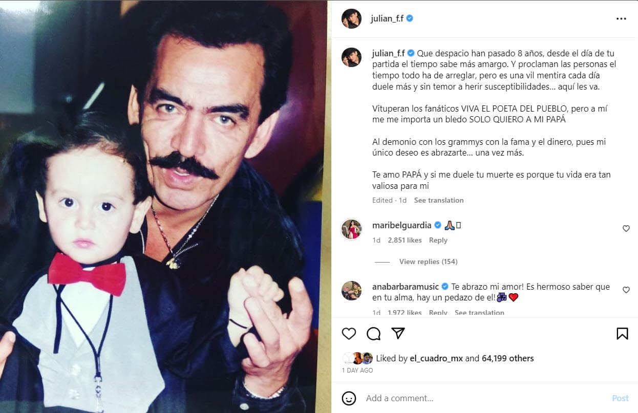 Este fue el último mensaje de Julián Figueroa.