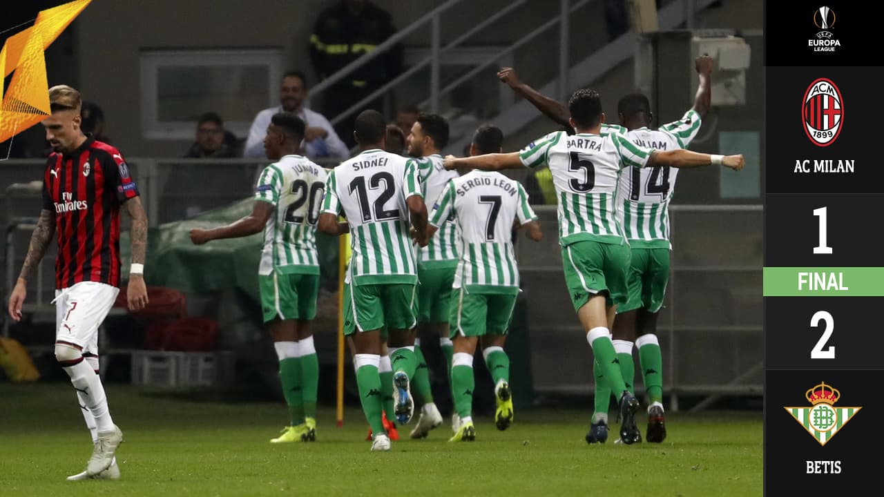 Entre polémica y emociones, Betis sorprendió al Milan en el San Siro