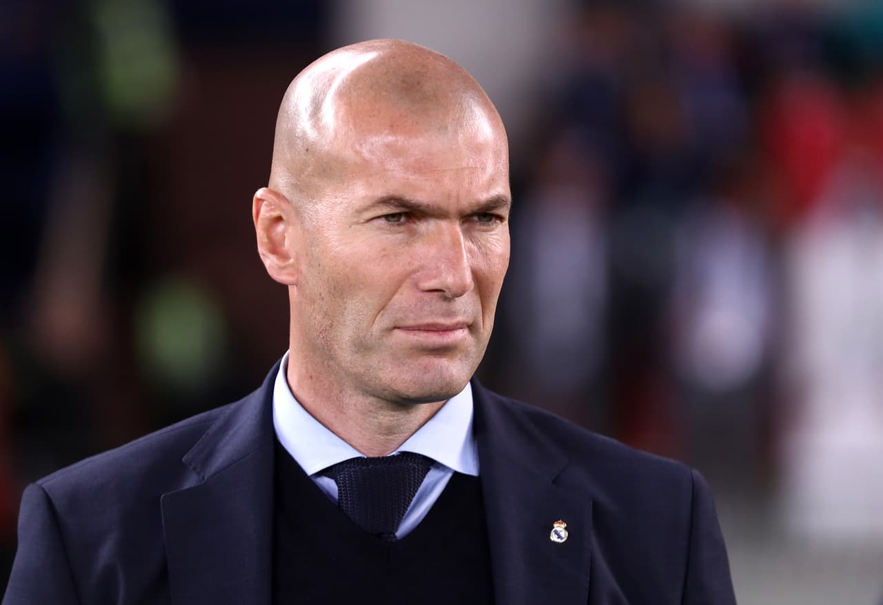 ABU DHABI, UNITED ARAB EMIRATES - DECEMBER 13: Zinedine Zidane, Manager of Real Madrid looks on prior to the FIFA Club World Cup UAE 2017 semi-final match between Al Jazira and Real Madrid on December 13, 2017 at the Zayed Sports City Stadium in Abu Dhabi, United Arab Emirates. (Photo by Francois Nel/Getty Images)