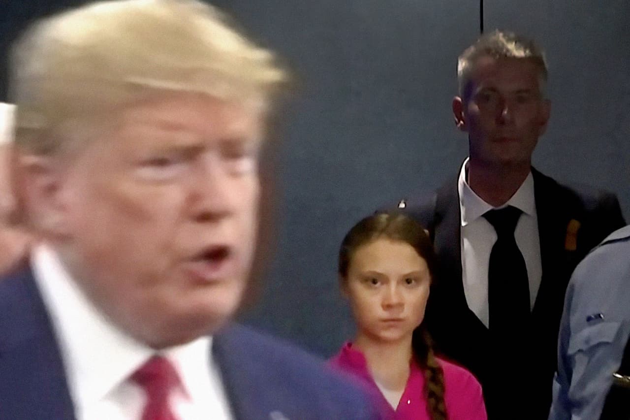 <b>Miradas que matan.</b> La forma como 
<a href="https://www.univision.com/noticias/un-gesto-que-lo-dice-todo-la-mirada-que-greta-thunberg-lanzo-a-trump-en-la-sede-de-la-onu-video">Greta Thunberg vio pasar a Donald Trump</a> cuando se cruzó con él en la ONU dejó claro que la activista del clima no se sintió a gusto con su presencia. La joven se ha convertido en la cara más visible del activismo por la protección del planeta y 
<a href="https://www.univision.com/noticias/medio-ambiente/greta-thunberg-se-convierte-en-la-persona-del-ano-de-la-revista-time-mas-joven-de-la-historia">ha increpado a los líderes del mundo en los foros más importantes</a>. Esto la ha convertido en el blanco de las burlas y el sarcasmo de algunos presidentes, 
<a href="https://www.univision.com/noticias/estados-unidos/trump-se-burla-de-greta-thunberg-y-la-activista-reacciona-de-la-misma-manera">especialmente del estadounidense</a>. 
<b>24 de septiembre de 2019. </b>