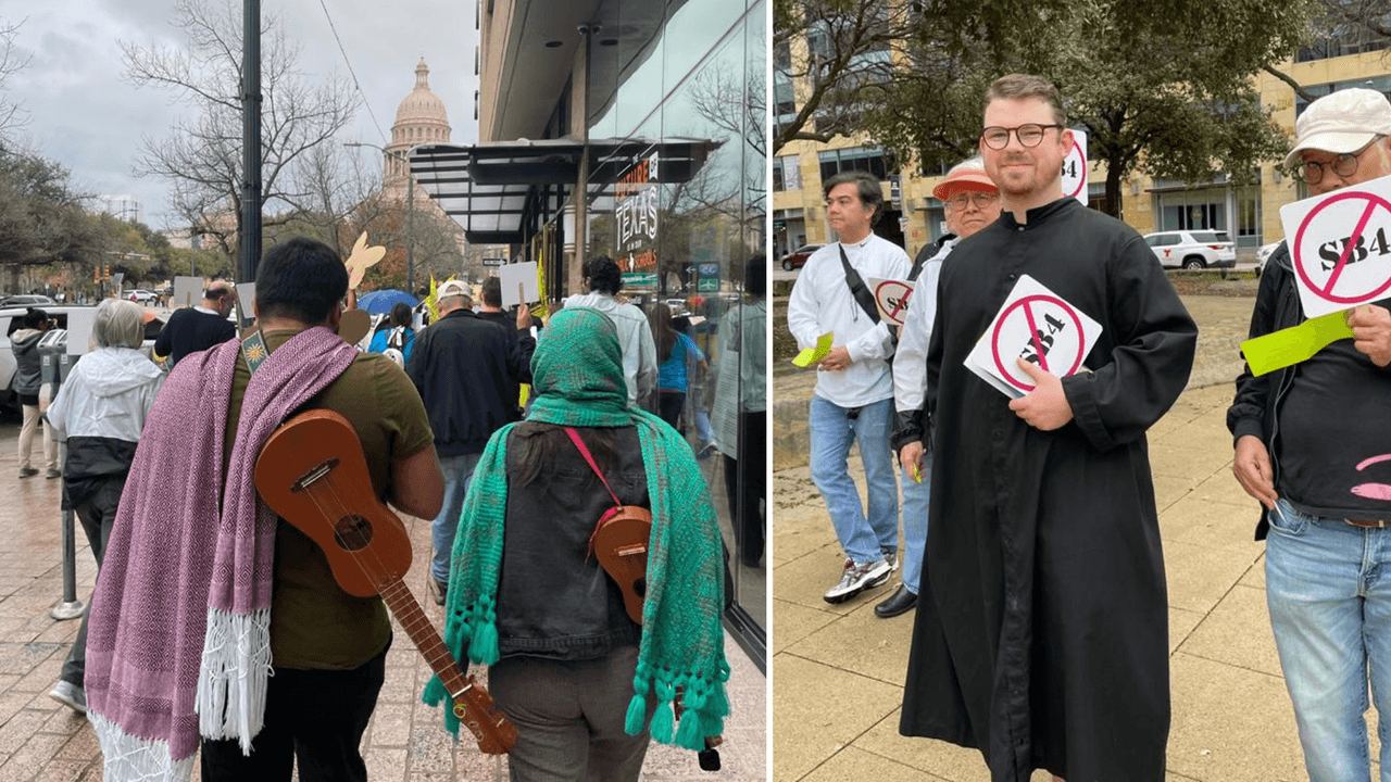 La marcha comenzó afuera del Ayuntamiento de Austin y se dirigieron en marcha hacia el Capitolio.