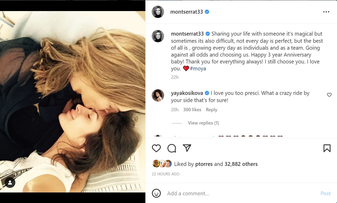 Montserrat Oliver dedicó un emotivo mensaje a su esposa.