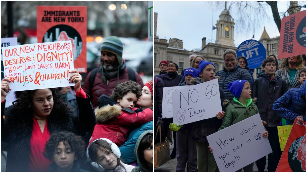 Protestan en Nueva York para eliminar regla de los 60 días en refugios de inmigrantes