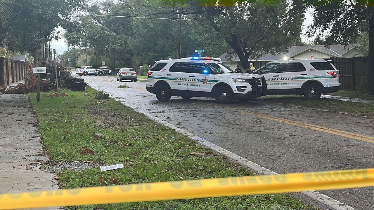 Lugar donde dos personas fueron electrocutadas por un cable caído en Orlando.