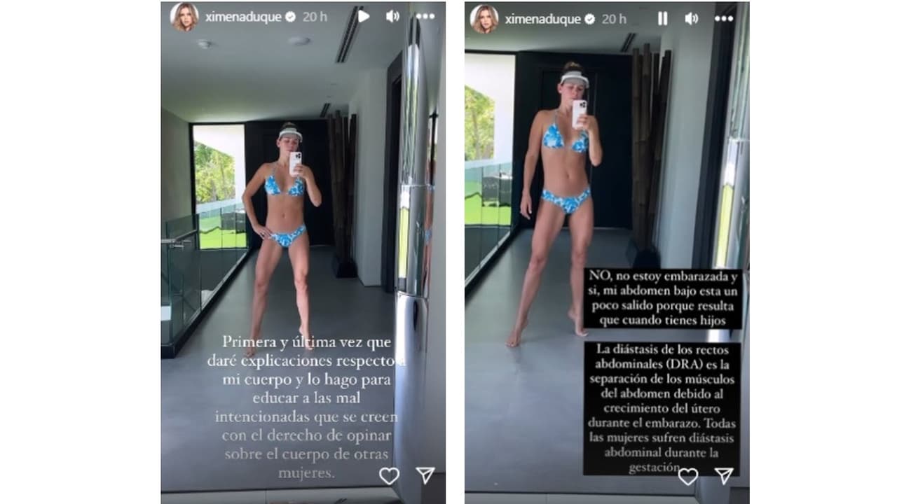 Ximena Duque se defiende de críticas a su abdomen.