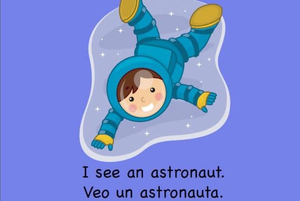 Te traemos este primer libro bilingüe de nivel A con las frases más usadas (high frecuency words) en las escuelas, para que practiques con tu pequeño.