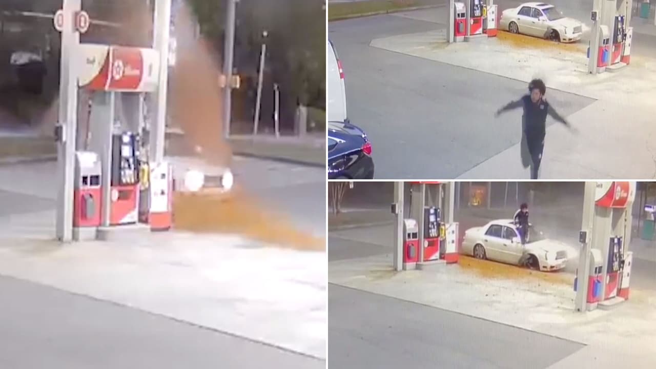Comió hongos y alucinó con que lo perseguían al casi chocar en bomba de gasolina en Kennesaw