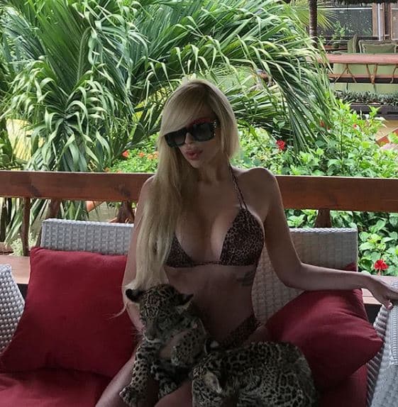 En entrevista para 
<b><a href="https://www.univision.com/shows/el-gordo-y-la-flaca/laura-bozzo-defiende-como-una-fiera-a-su-hija-por-la-polemica-foto-donde-alimenta-a-un-jaguar-video" target="_blank">Univision Entretenimiento</a>,</b> Laura Bozzo defendió a su hija de las críticas por esta imagen. La también abogada aseguró que esto era parte de una campaña a favor del jaguar, con lo que además aclaró que estos felinos no eran mascotas de Alejandra.