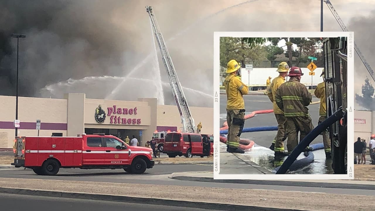 Un incendio consume varias tiendas en centro comercial de Bakersfield