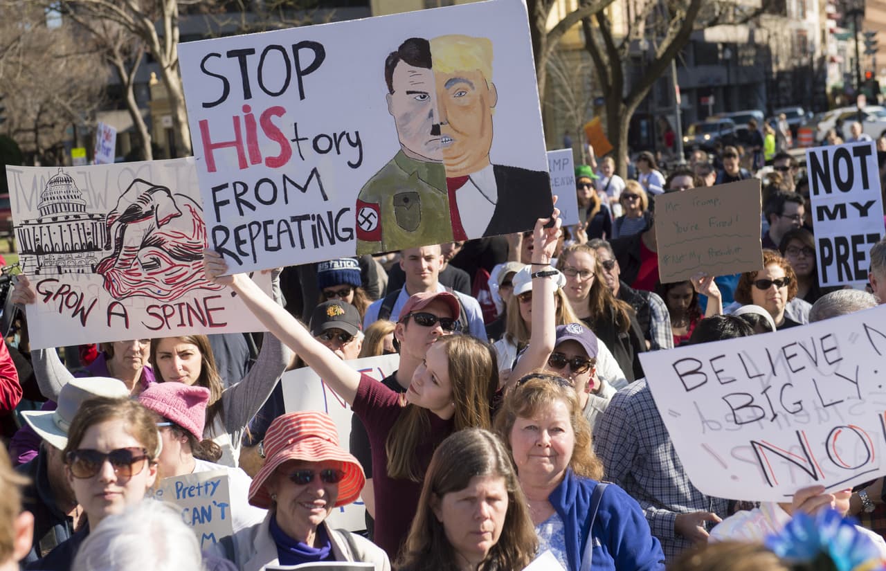 Protestas contra Donald Trump el Día del Presidente.