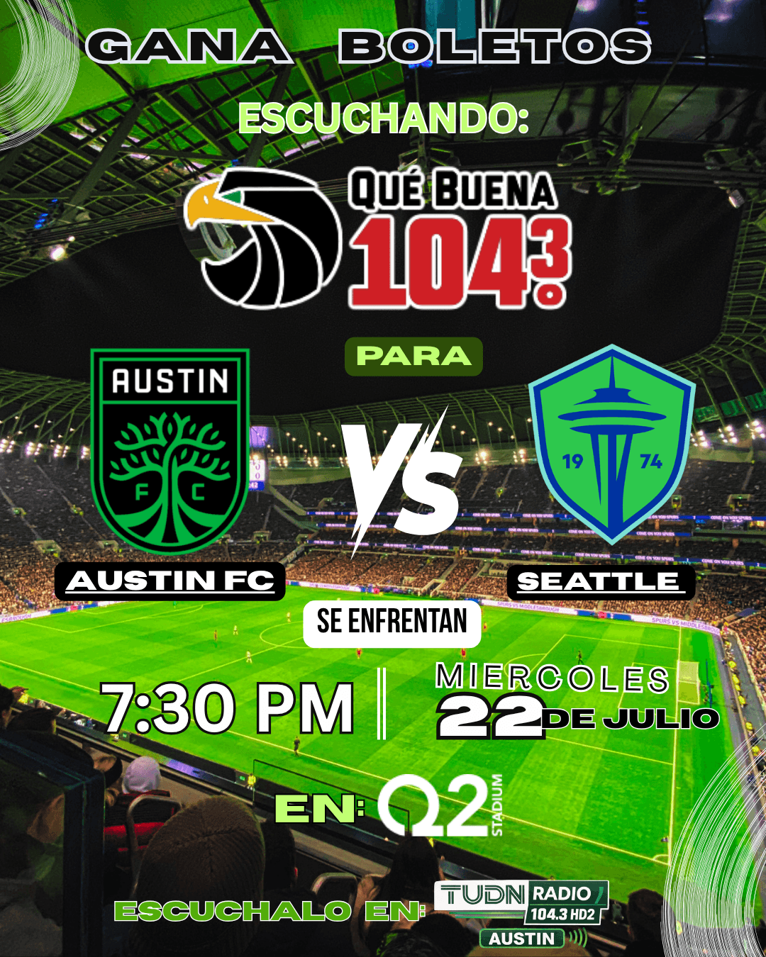 ⚽💚 ¡Atención, fanáticos del fútbol gana BOLETOS para AUSTIN FC! 💚⚽