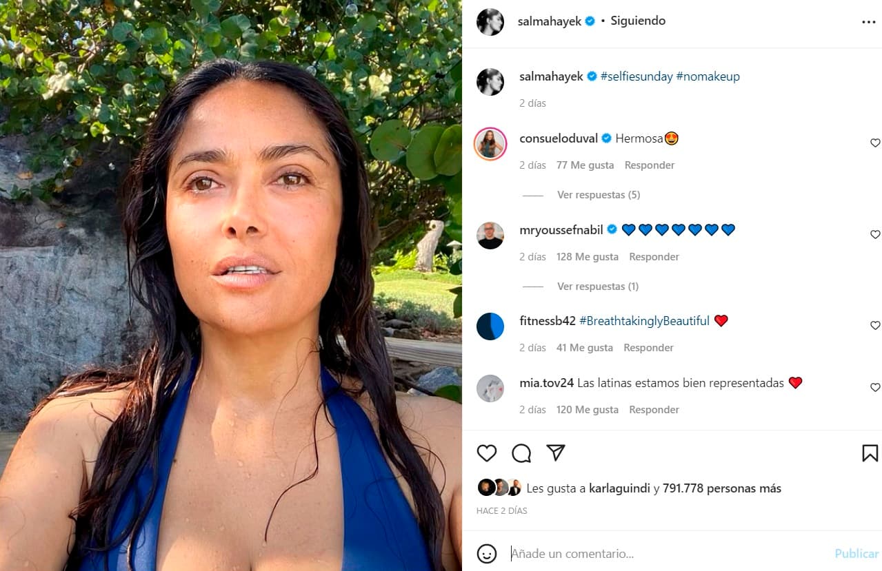 Salma Hayek al natural.