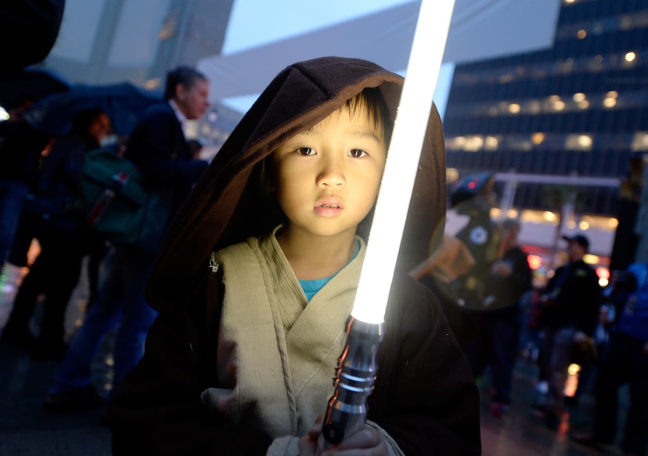 Chicos y grandes llevaron su disfraz al estreno.