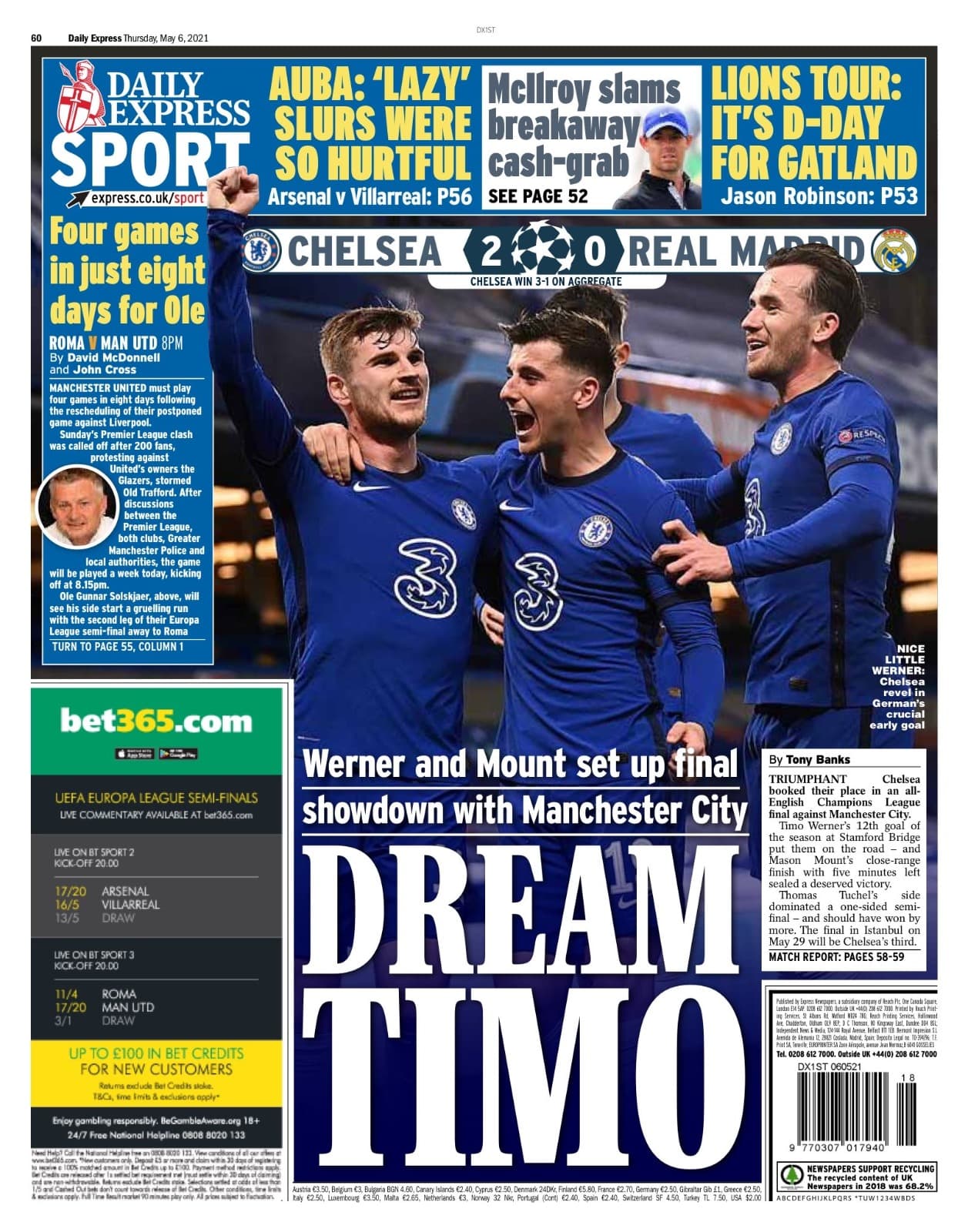 Las portadas de los diarios deportivos más importantes del mundo se ilustran con la eliminación del Real Madrid a manos del Chelsea.