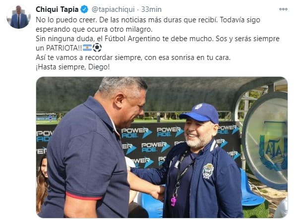 Los íconos del deporte se despidieron de Diego Armando Maradona en redes sociales.