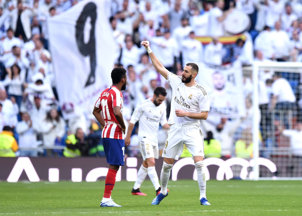 Real Madrid llegó a 49 unidades tras 22 partidos disputados en La Liga. Karim Benzema anotó al 56’.