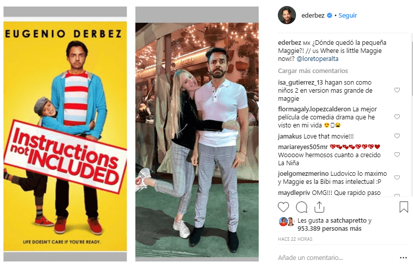 En febrero de 2019 Derbez hizo una comparativa del antes y después de los personajes: "¿Dónde quedó la pequeña Maggie?", escribió 
<b><a href="https://www.instagram.com/ederbez/" target="_blank">Eugenio en Instagram</a></b>.
