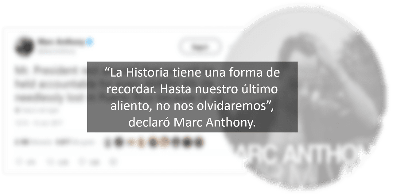Los mensajes de Marc Anthony y Donald Trump en Twitter.