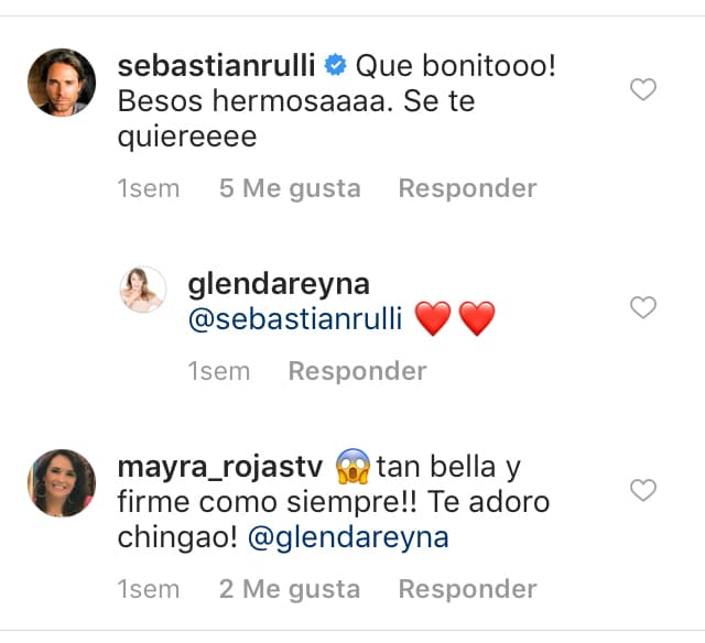 Glenda también recibió halagos de amigos famosos, como los actores Sebastián Rulli y Mayra Rojas.