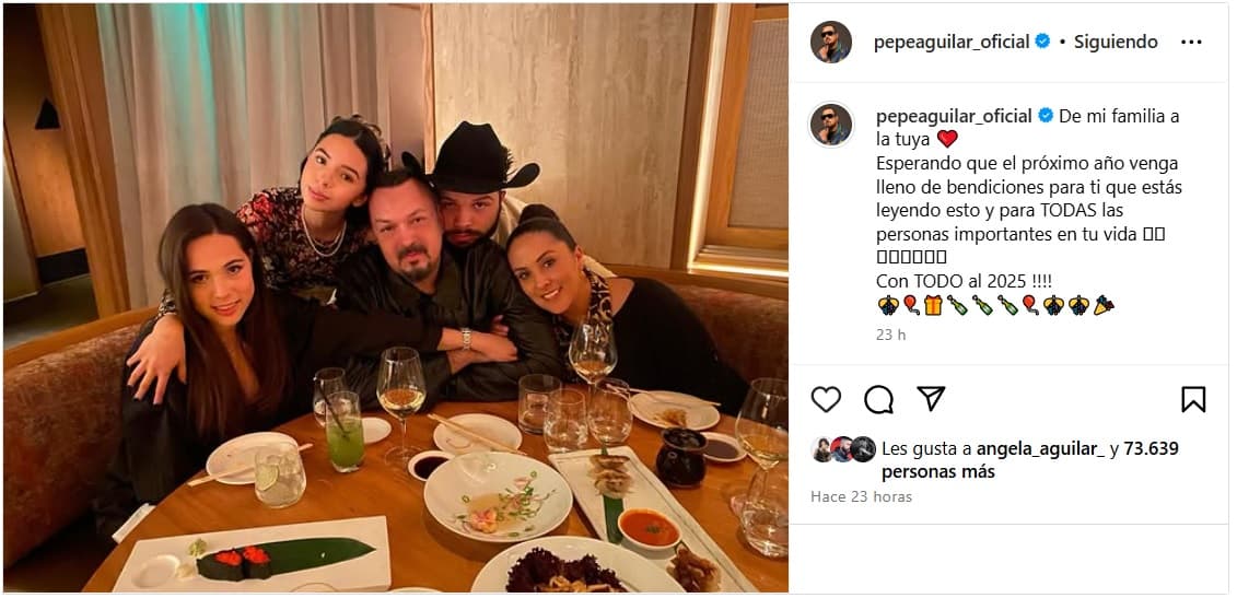 Pepe Aguilar se presumió al lado de sus hijos y esposa.