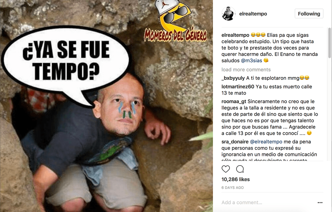 Tempo se burla de Residente y hace un llamado a Elias León, quién estableció 'White Lion Records', una casa productora que en su momento representaba a Calle 13, Tego Calderón, Cosculluela y muchos más.