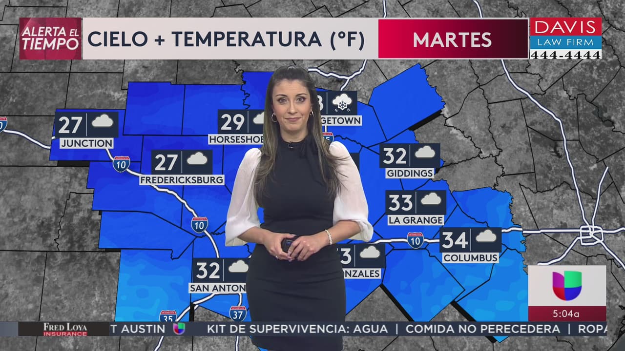 Amanece San Antonio con lluvia helada y temperaturas congelantes 