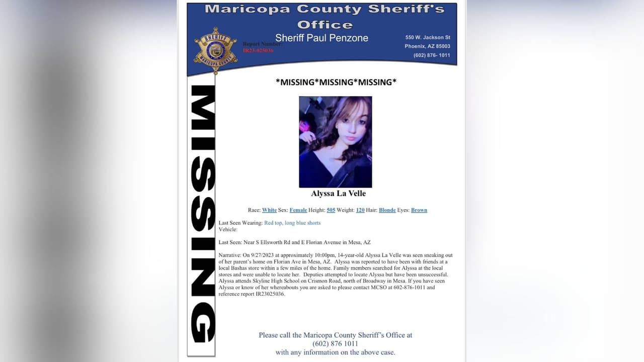Desaparece otra adolescente en el valle: buscan a Alyssa La Vele, de 14 años
