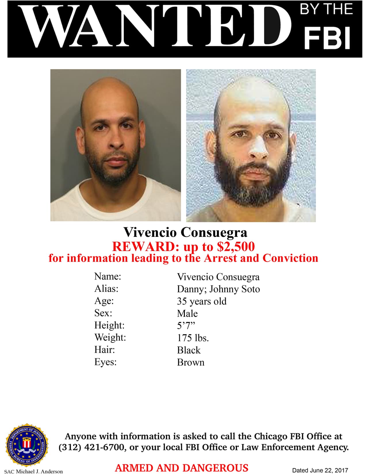 Póster de la búsqueda de Vivencio Consuegra