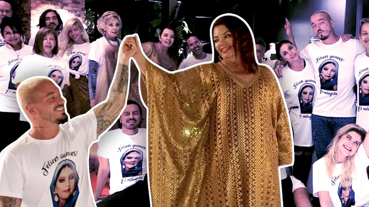 J Balvin sorprendió a su ‘reina madre’ con una fiesta de ‘15 años’ en la que todos los invitados iban uniformados
