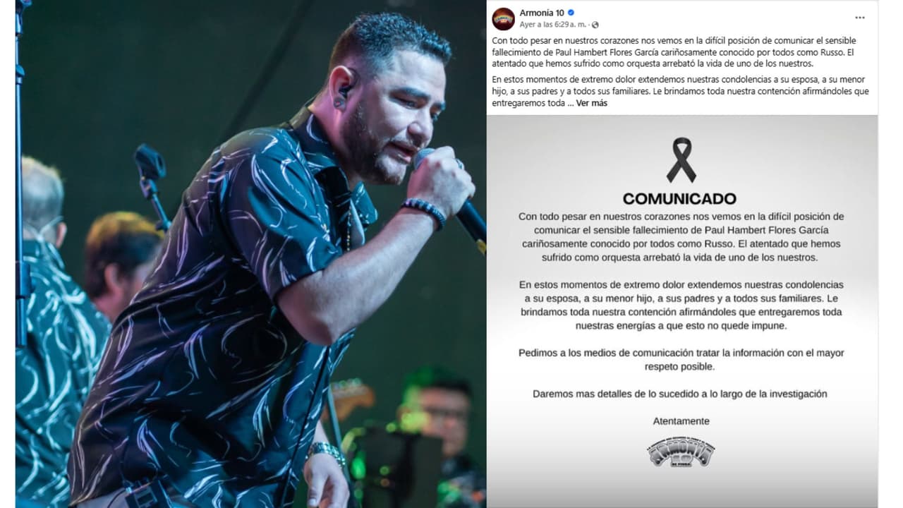 El cantante fue asesinado en Lima.