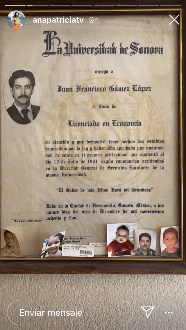 También compartió el título universitario de Licenciado en Economía con el que se graduó su padre en la Universidad de Sonora. 
<br>