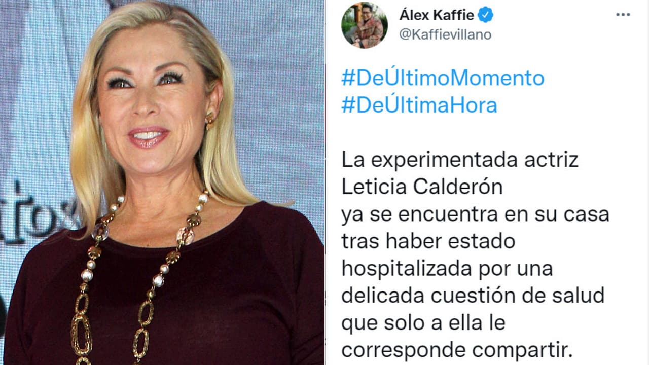 Con este tuit, Alex Kaffie dio a conocer la reciente hospitalización de Leticia Calderón.