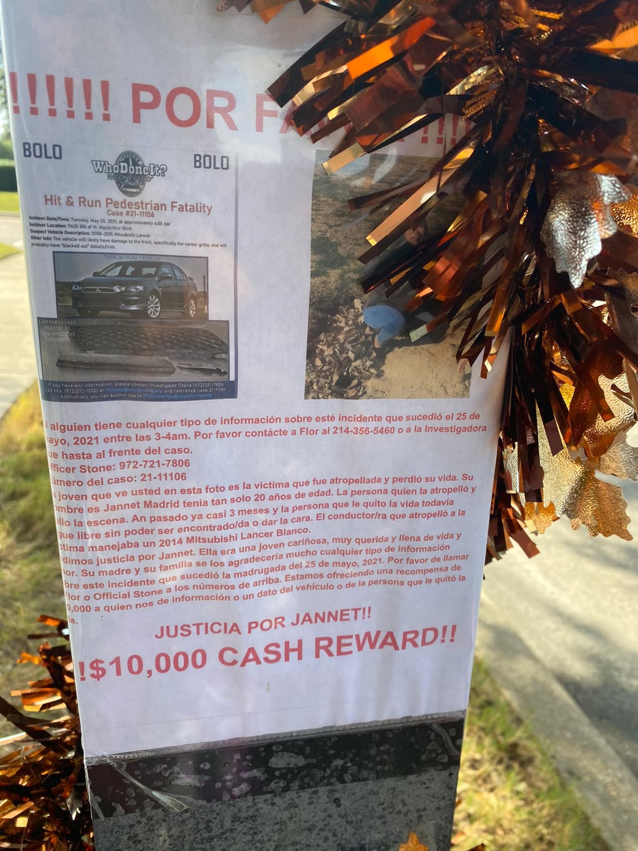 Su familia también dijo que tras la muerte de Jannet les ha sido difícil seguir con su vida.