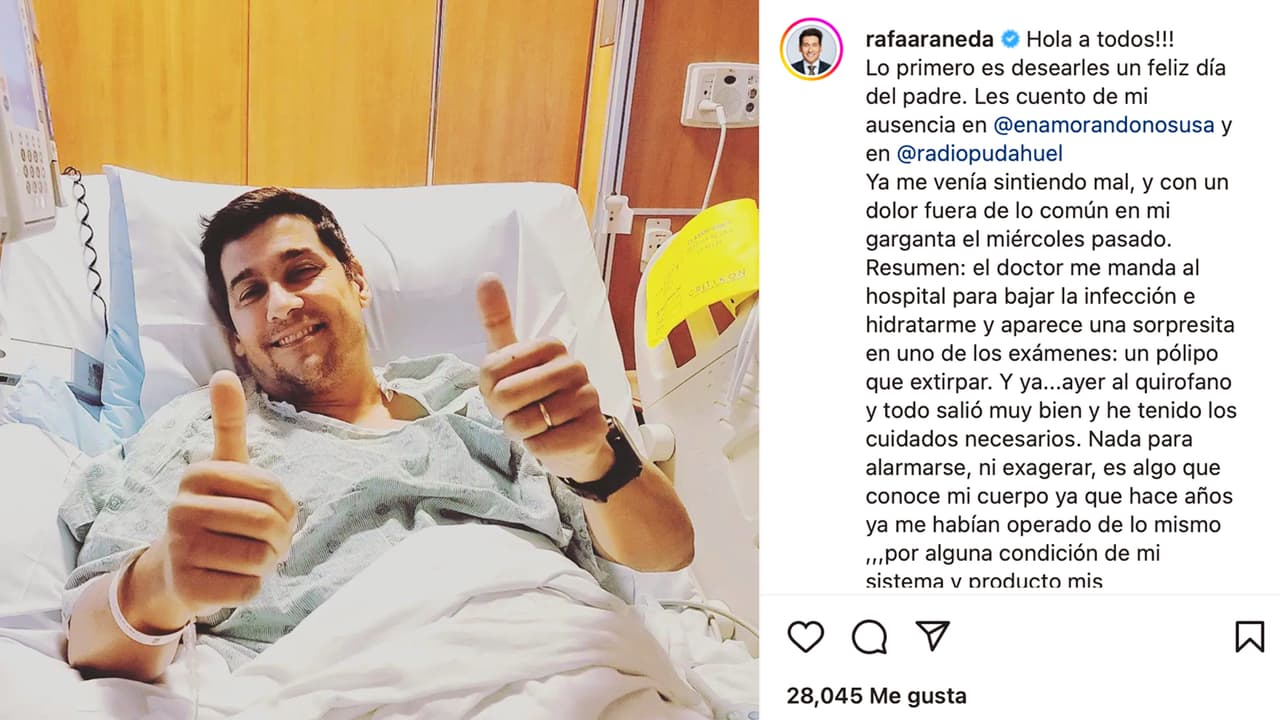 Rafael Araneda fue sometido a una cirugía en la víspera del Día del Padre.