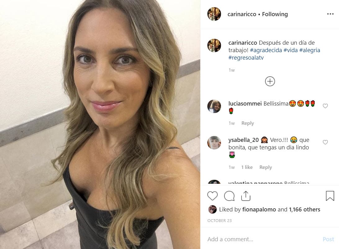 En febrero de este año, la actriz anunció que retomará su carrera en televisión.