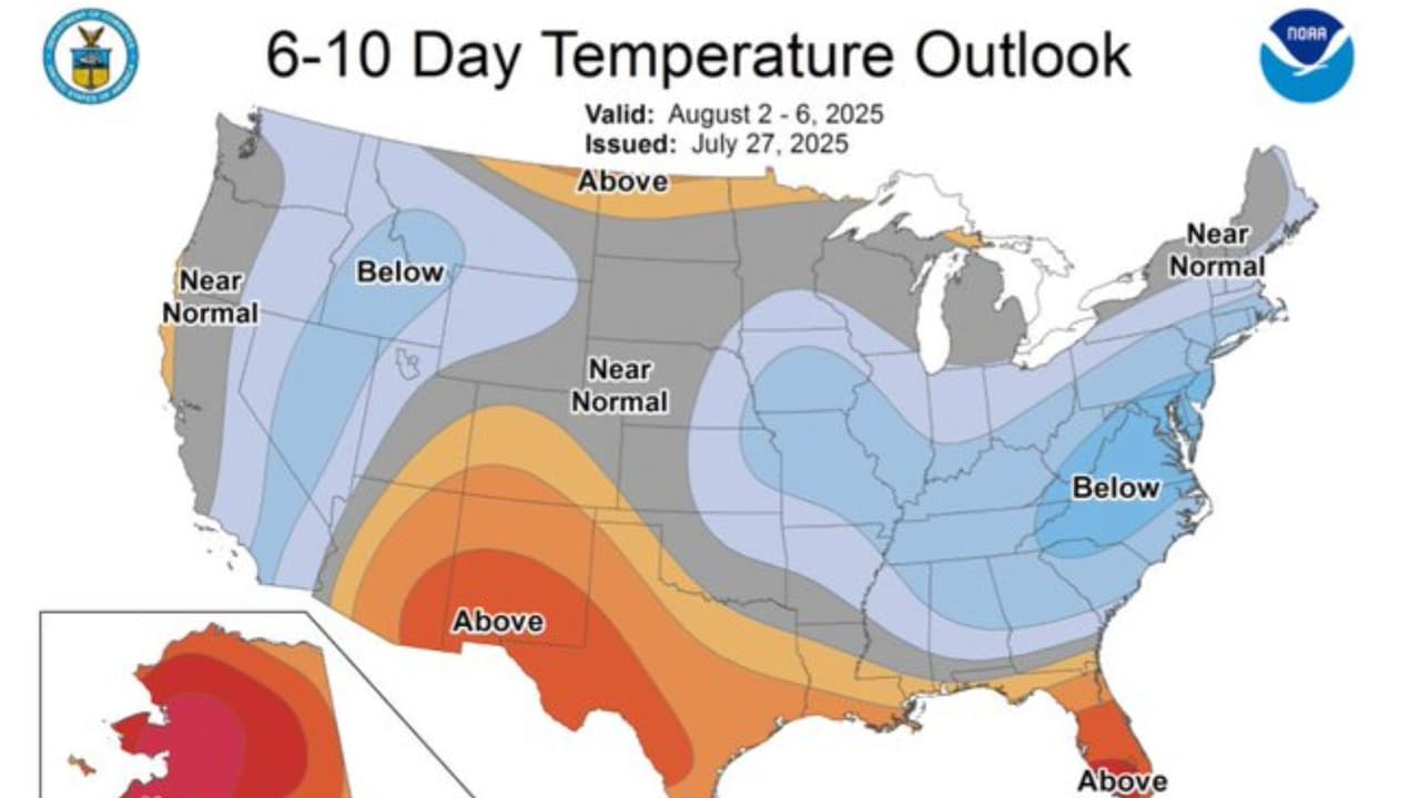 Este mapa muestra el efecto que tendrá el frente frío en la Costa Este en el fin de semana.