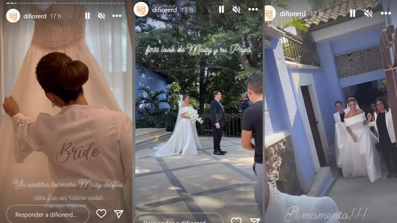 El vestido de novia fue una creación de la diseñadora española Rosa Clará.