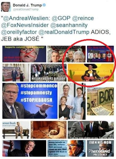 Trump borra un retuit donde aparecían fotos de Bush vestido de mariachi 