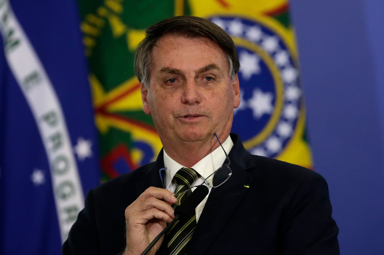 El presidente de Brasil, Jair Bolsonaro, habla durante la ceremonia de inauguración del recién nombrado ministro de justicia, este miércoles 29 de abril de 2020.