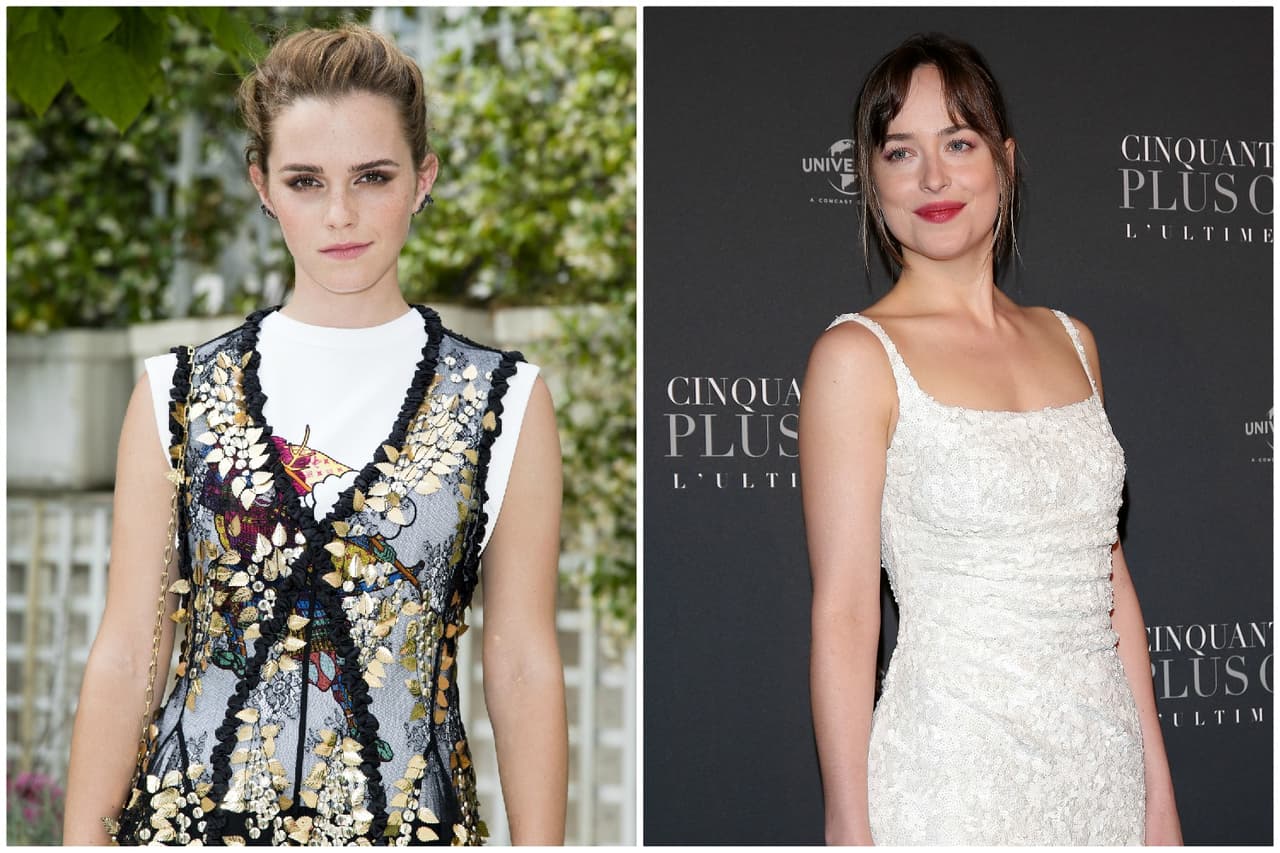 Entre las actrices que podrían recibir la estatuilla de una frambuesa dorada por su pobre desempeño como protagonistas destacan Emma Watson, por ‘The Circle’, y Dakota Johnson (derecha), por ‘Fifty Shades Darker’.