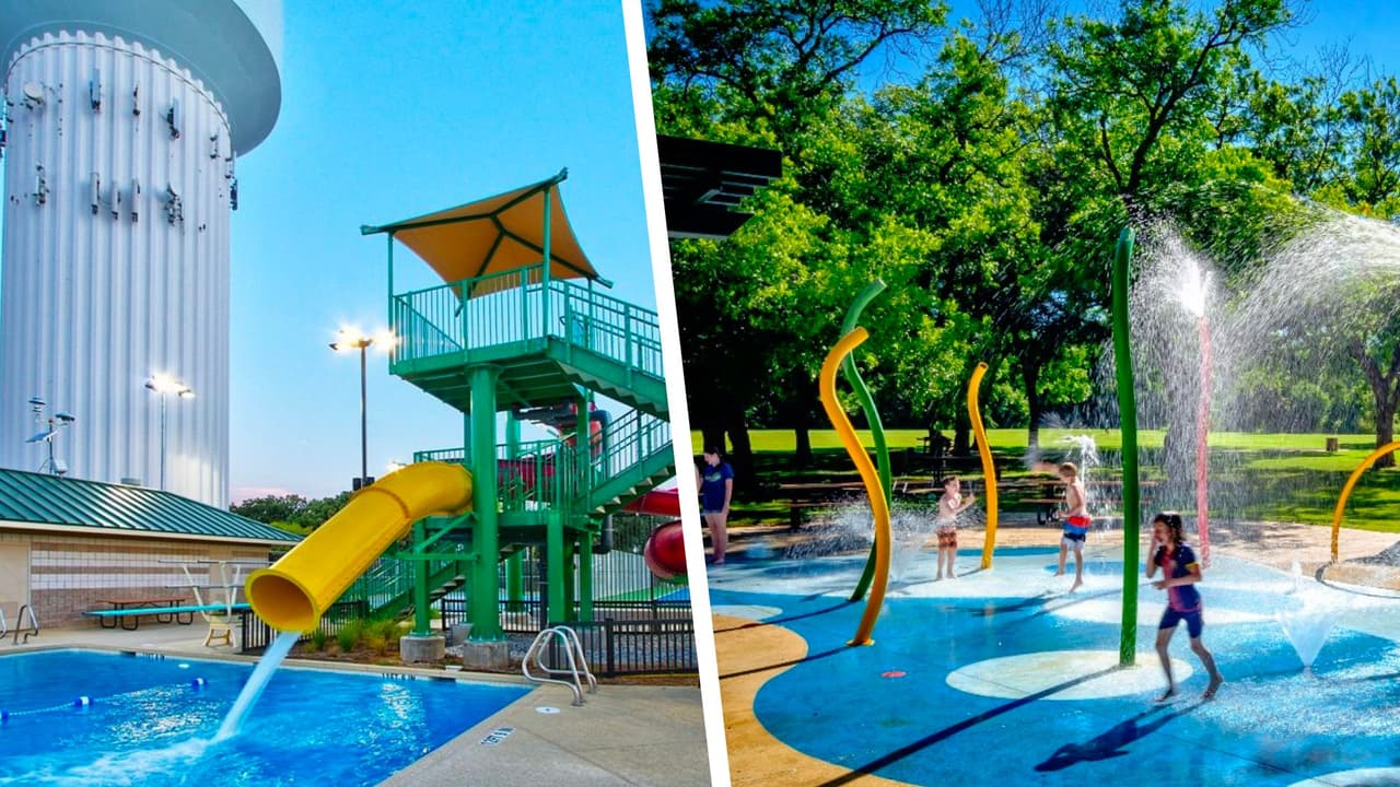 <b>Meadowmere Park</b>
<br>“Playas” de arena blanca y aguas cristalinas, además de zonas verdes,
<b> son más de 280 acres destinados para que la pases bien durante el verano</b>. Hogar 
<b>del mayor parque acuático flotante de obstáculos de Texas</b>. Cuenta con mesas de pícnic y áreas para hacer parrilladas. Para más información, 
<a href="https://gograpevine.com/listing/meadowmerepark/" target="_blank">puedes hacer clic aquí.</a> 
<br>⏰ 
<b>De 8 de la mañana y hasta el atardecer</b>. 
<br>💰 
<b>Desde los $5 por auto</b>, los fines de semana y días feriados 
<b>la entrada aumenta a $10</b>. 
<br>📍 3000 Meadowmere Ln, Grapevine.