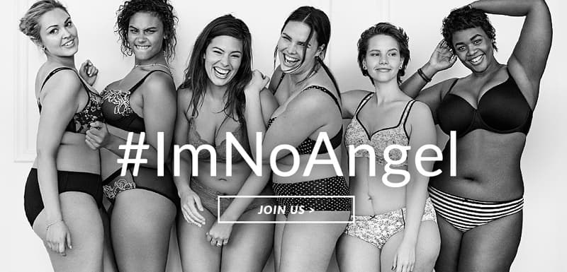 Lane Bryant, la marca de ropa de tallas grandes, se rebeló contra la tiranía de Victoria's Secret con una campaña que apela directamente a la firma de ropa interior con el eslogan #imnotangel, en alusión a los ángeles de Victoria's Secret.