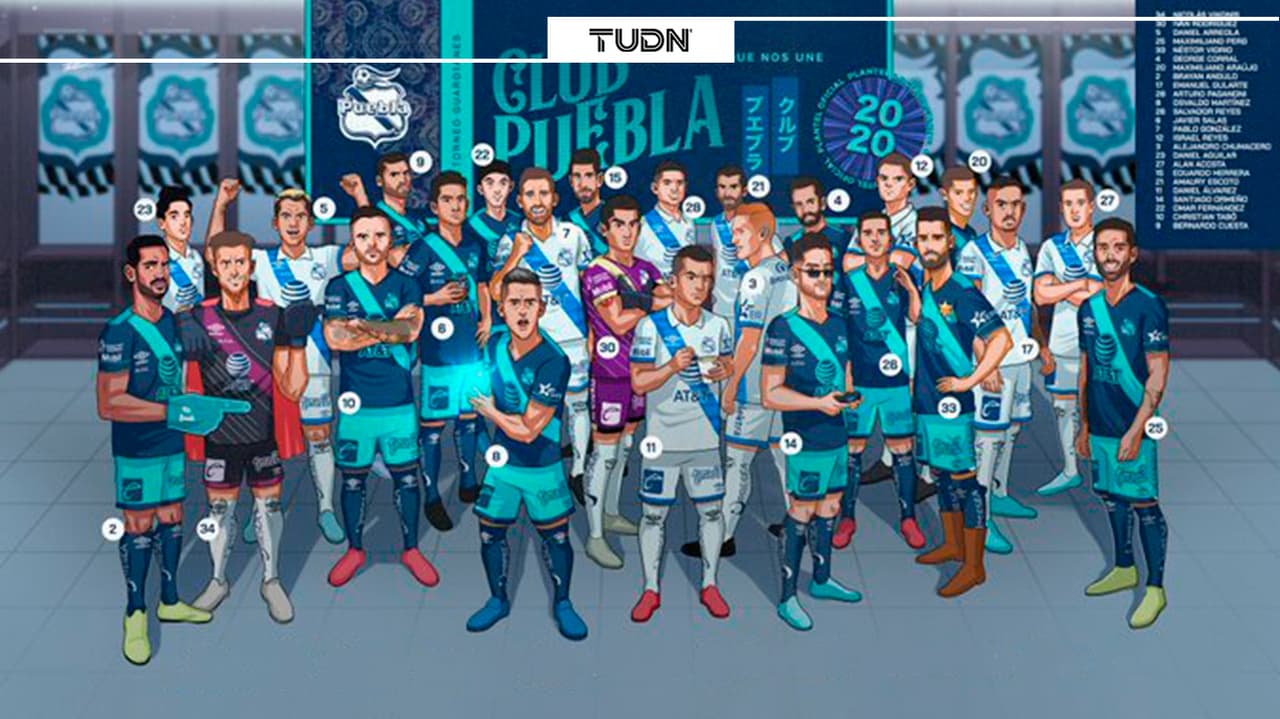 La innovadora fotografía oficial del Puebla en época de pandemia: con caricaturas