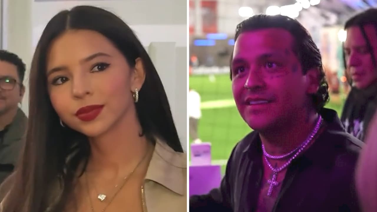 Nodal festeja con presentadora, se le aparece Ángela Aguilar y abandona transmisión para ir tras ella