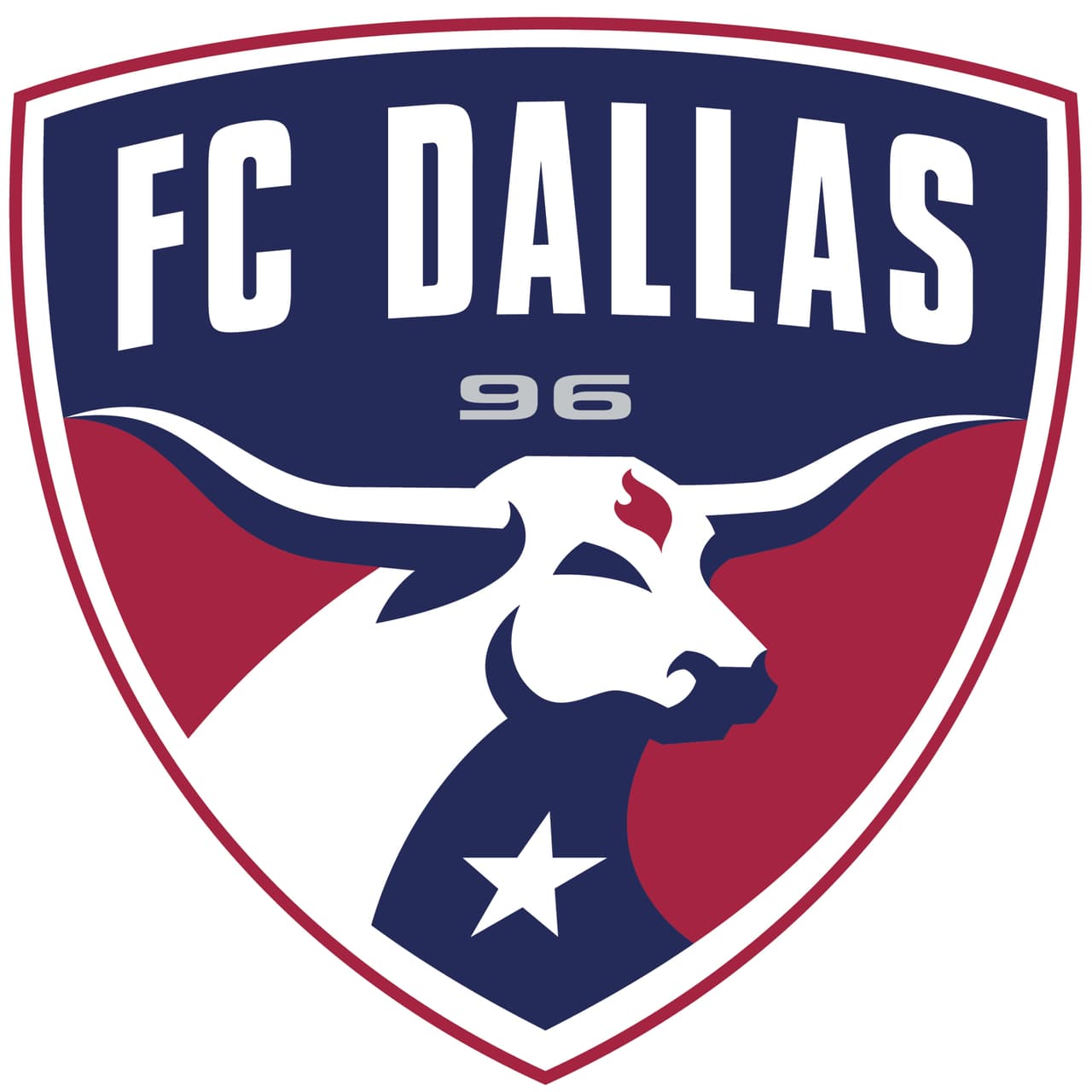 FC Dallas es heredero directo de Dallas Burn, uno de los diez clubes originales de MLS, y desde 2005 este es el logo que lo identifica.