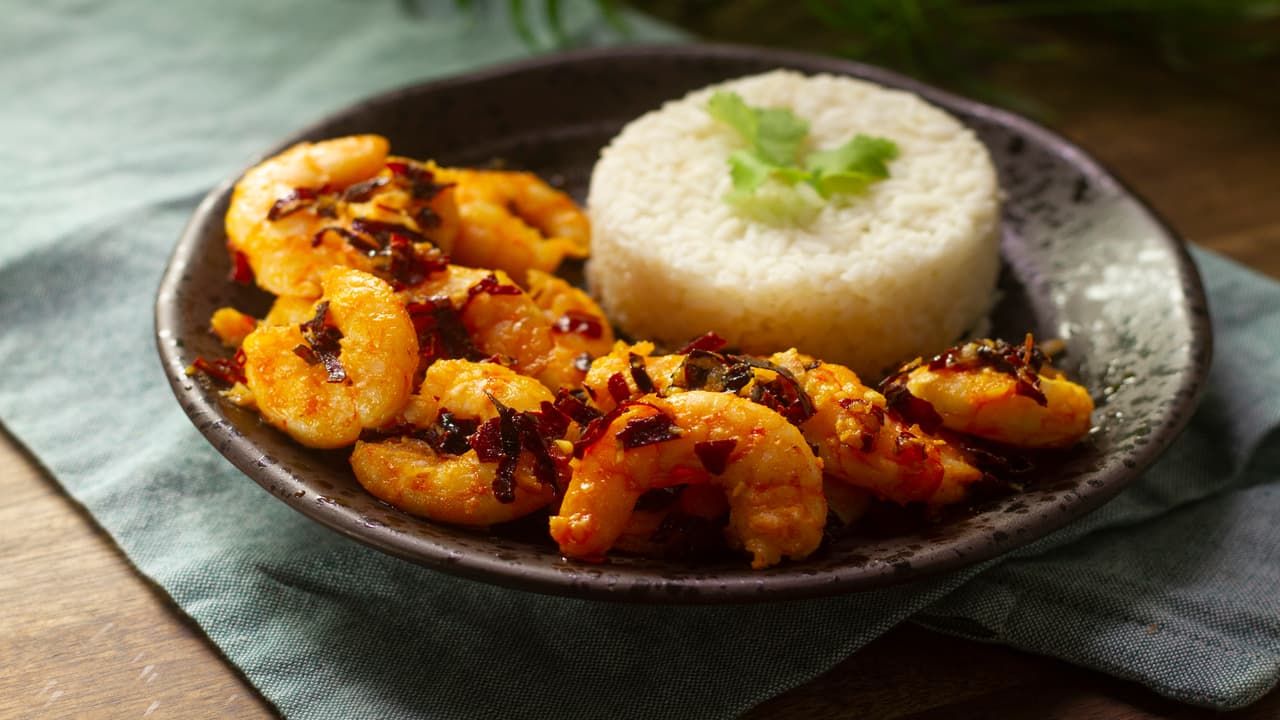 
Camarones al guajillo